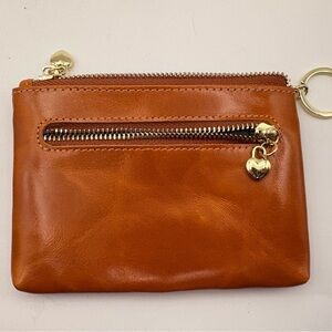 Brighton Brown Heart Accent Women's Pouch Wallet Key Ring